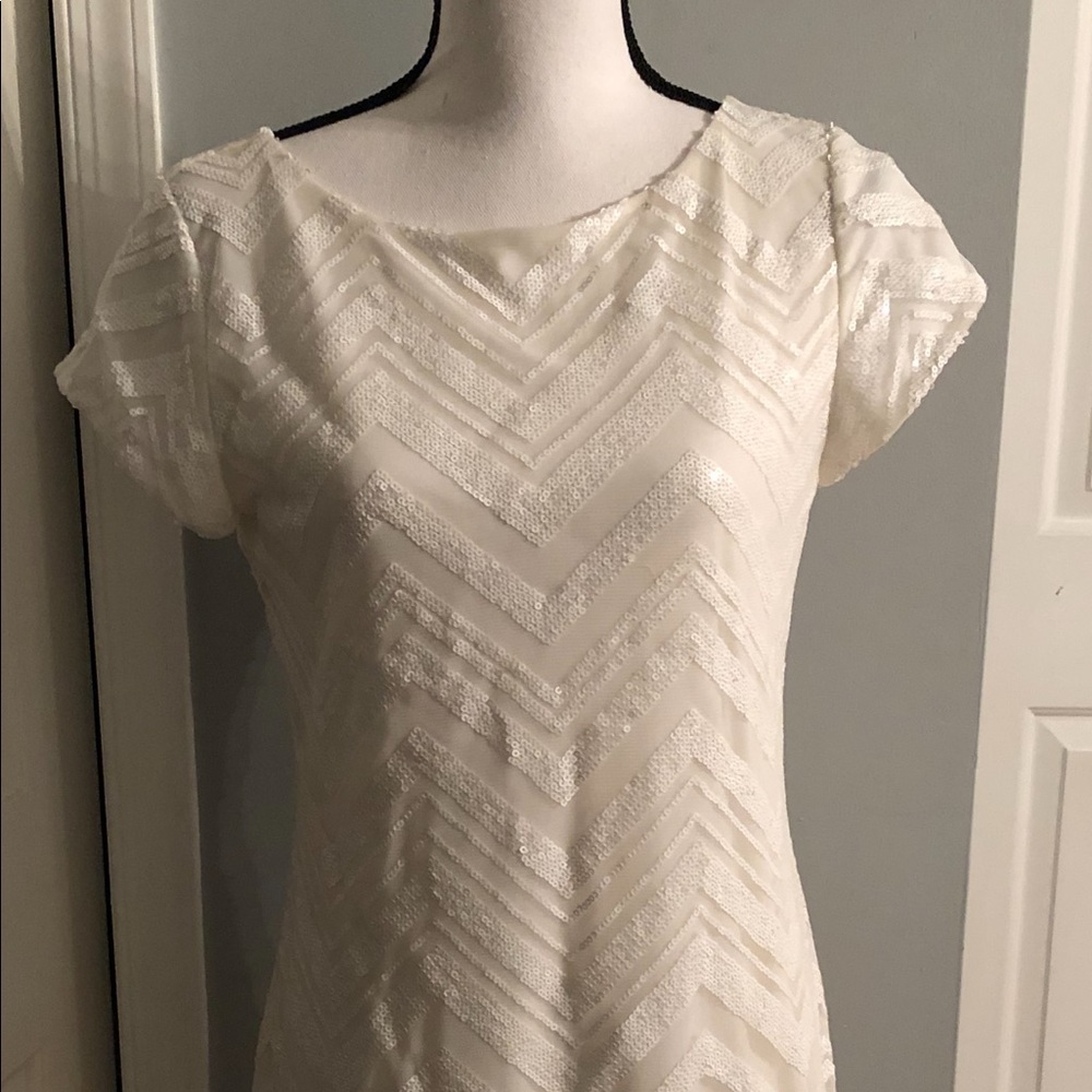 White sequin short dress